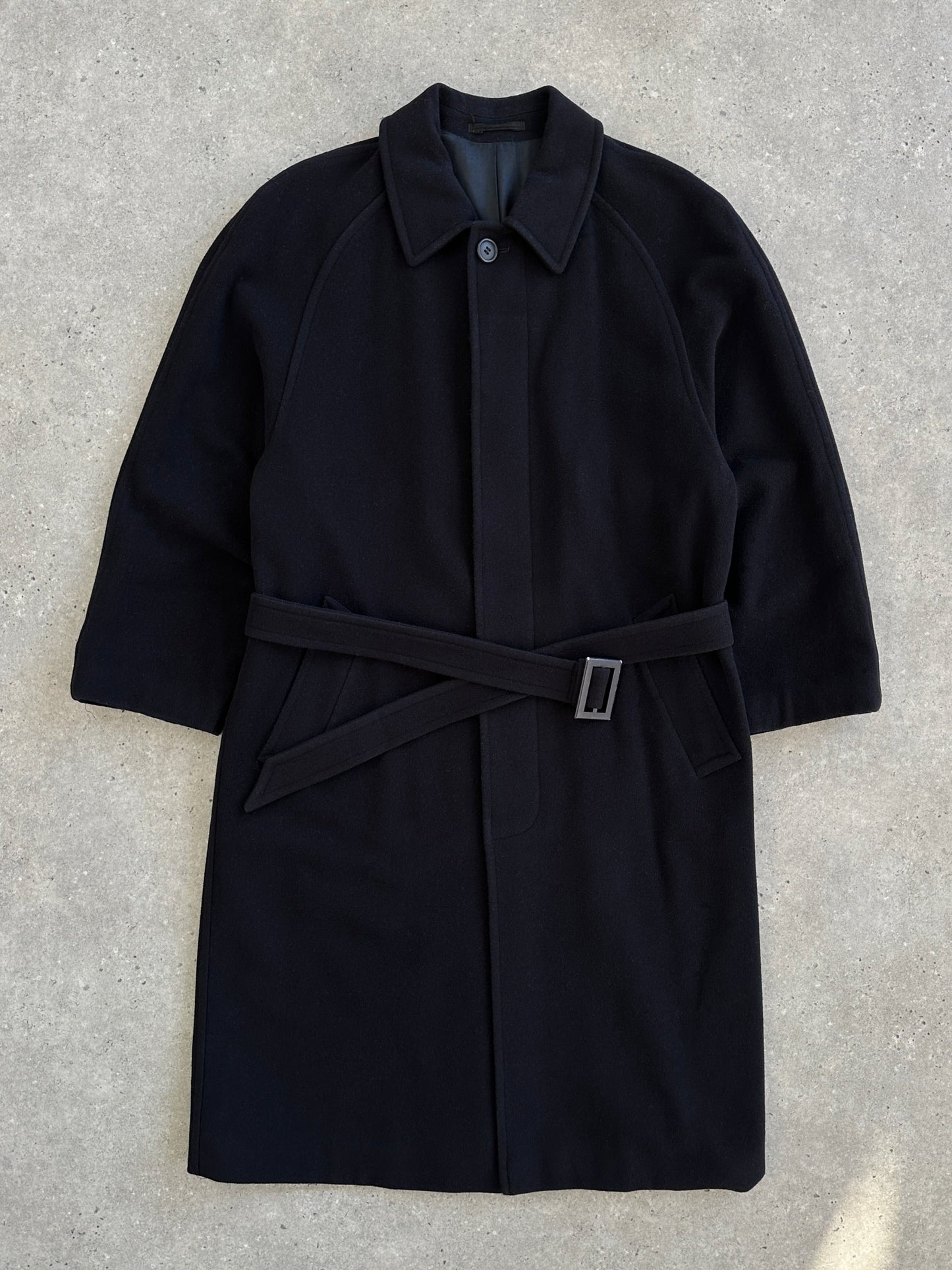 Vintage 1990s Wool Cashmere Belted Coat - L/XL