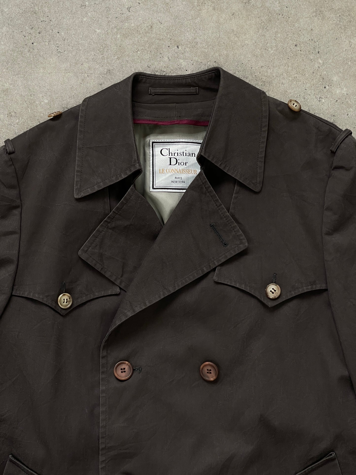 Christian Dior Le Connaisseur 1980s Cropped Cotton Belted Trench Coat - M/L