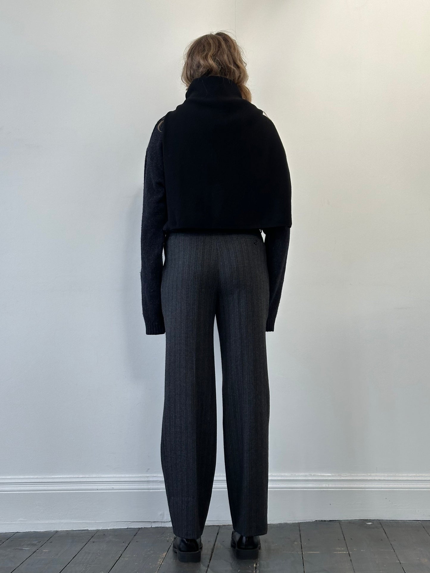 Italian Vintage Pure Brushed Wool Tailored Trousers - W30