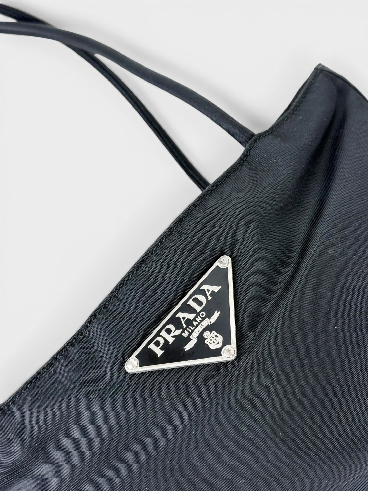 90s Prada Nylon Black Tote Bag | O/S, Black