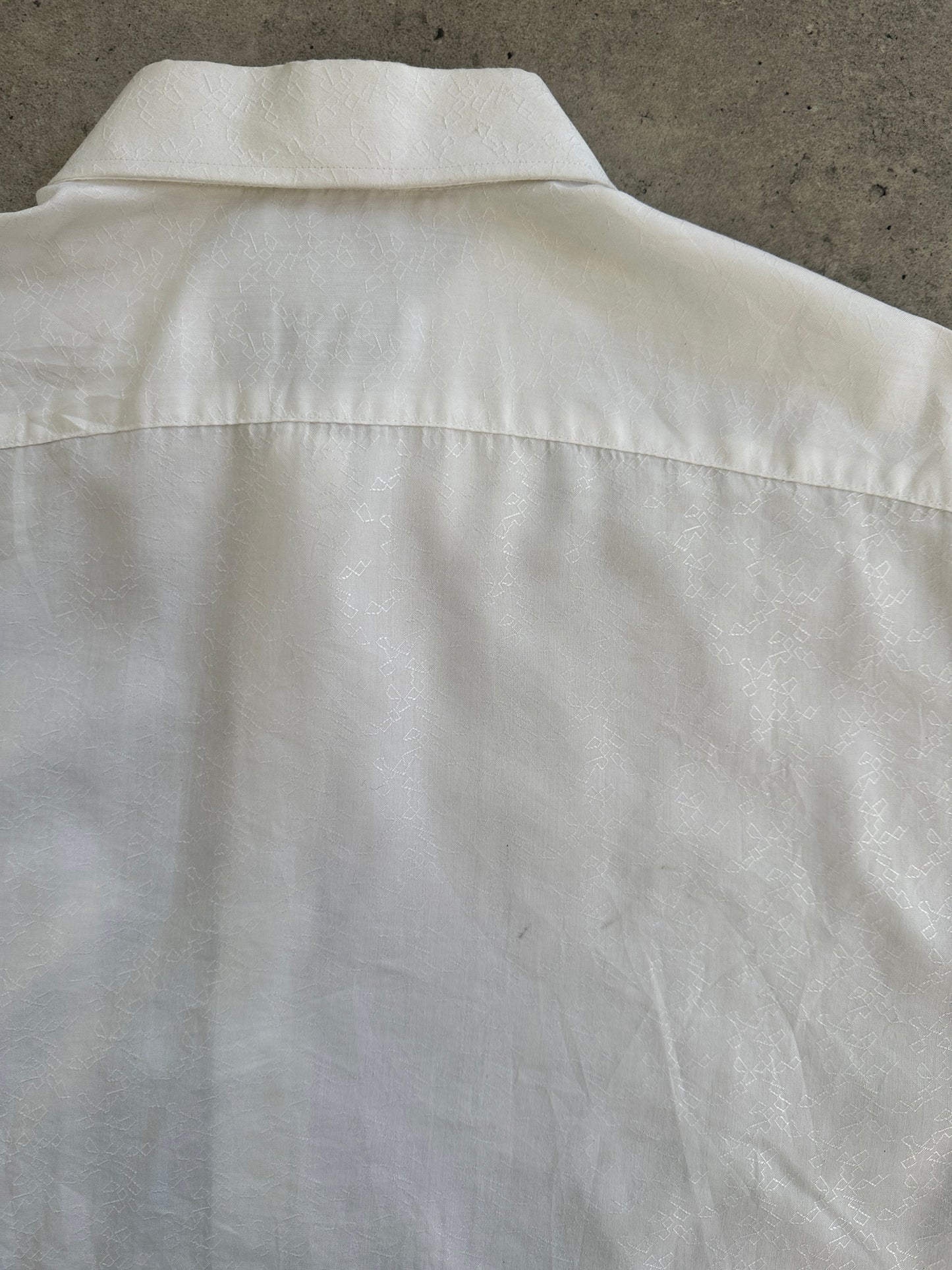 Christian Dior Monsieur Paris 1990s Cotton Textured Logo Shirt - M/L