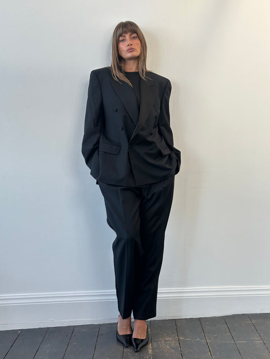 Pierre Cardin 1990s Tuxedo Pure Wool Double Breasted Suit - 42S/W33-34