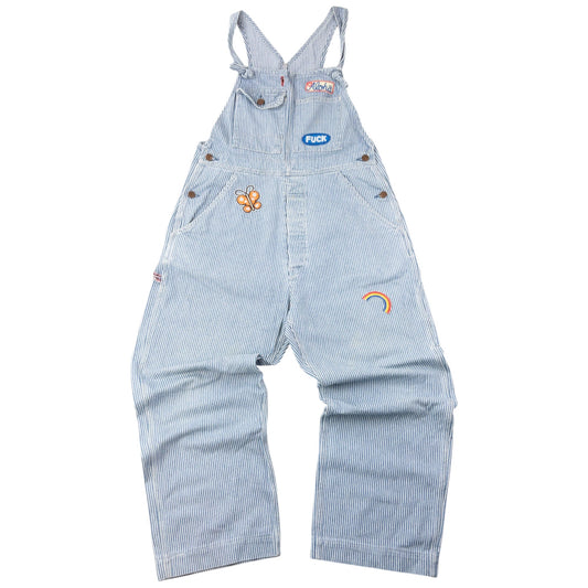 Vintage 90s Hysteric Glamour Embroidered Denim Dungarees Size S | Small, Blue