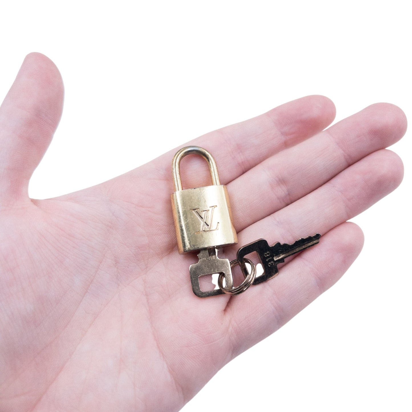 Vintage Louis Vuitton Embossed Padlock Keychain Charm