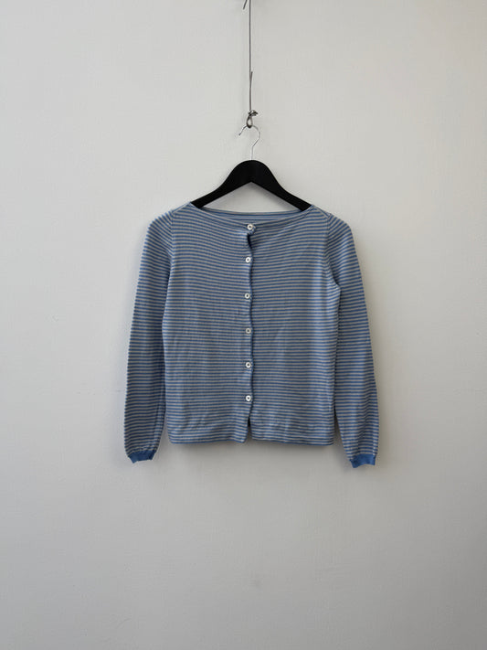 Prada Stripe Button-Up Cardigan | Small, Blue