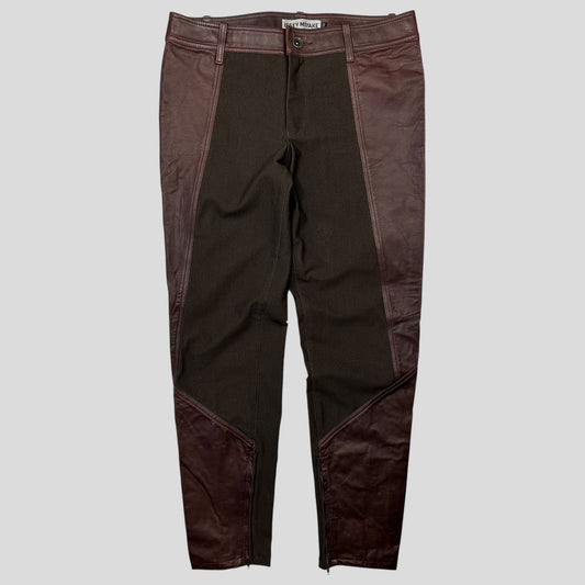 Issey Miyake 2003 Leather Moto Trousers - 3 (S) | Small, Brown