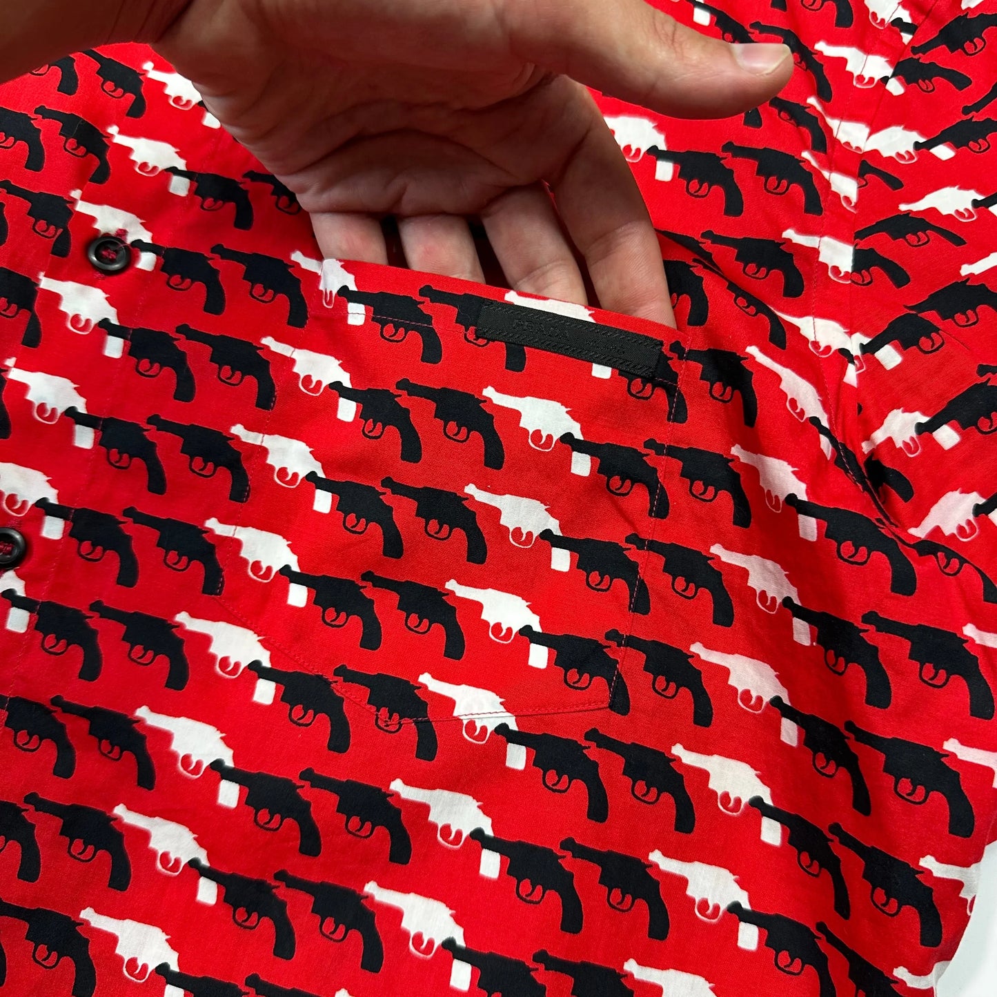 Prada Milano 2014 Revolver Gun Logo Shirt - M/L