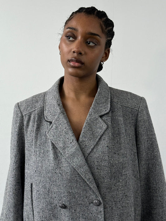 British Vintage 1980s Pure Wool Bomber Jacket - M