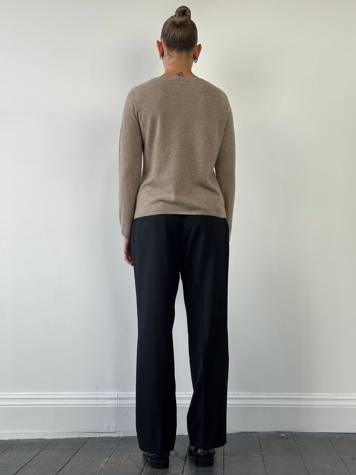 Italian Vintage Pure Brushed Wool Tailored Trousers - W32