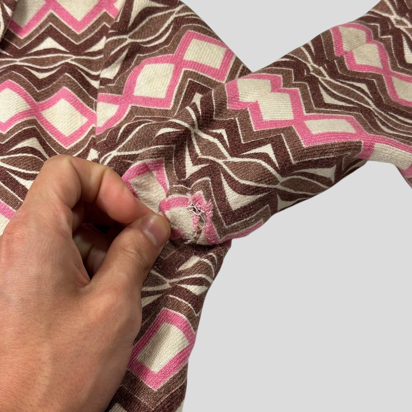 Miu Miu 00’s Aztec Pattern Silk & Wool Overcoat - IT42