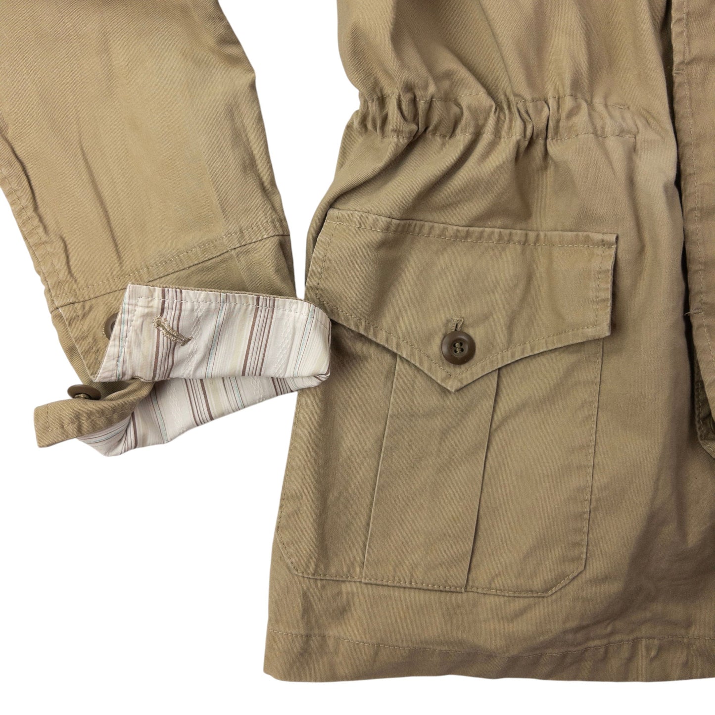 Vintage PPFM Convertible Zip Off Sleeve Military Jacket Size L