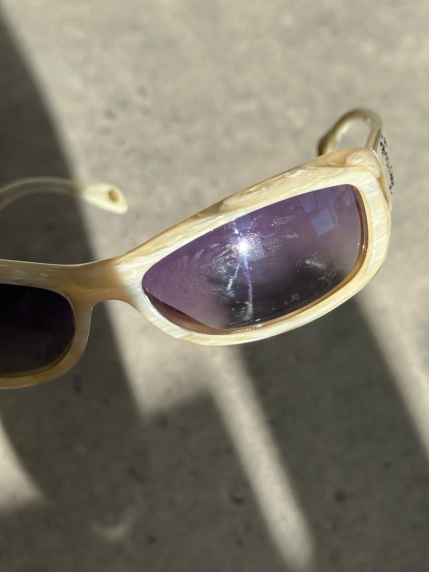 Chanel 2000s Marble Rectangle Sunglasses