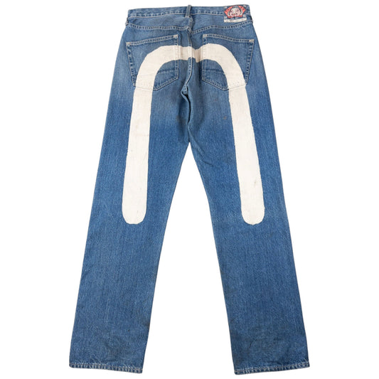 Vintage 2000s Evisu Painted Daicock Japanese Denim Jeans Size W32
