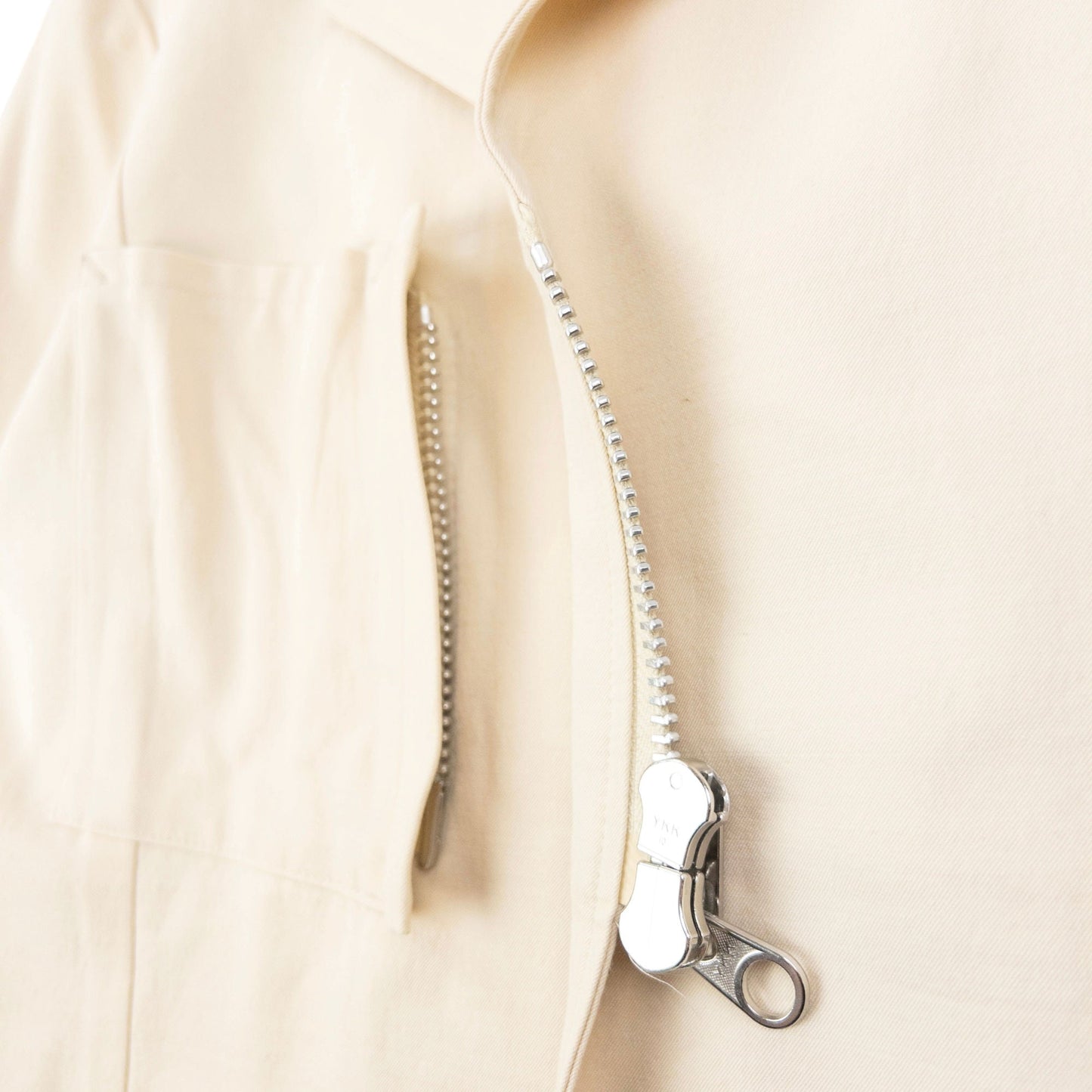 Vintage 90s Yohji Yamamoto Asymmetric Zip Jacket Size S | Small, Cream