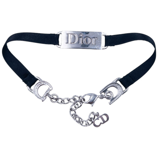 Vintage 2000s Dior By John Galliano Ribbon Bracelet | O/S, Black