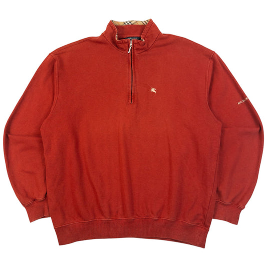 Vintage 2000s Burberry Golf Q Zip Sweatshirt Size S | Small, Red