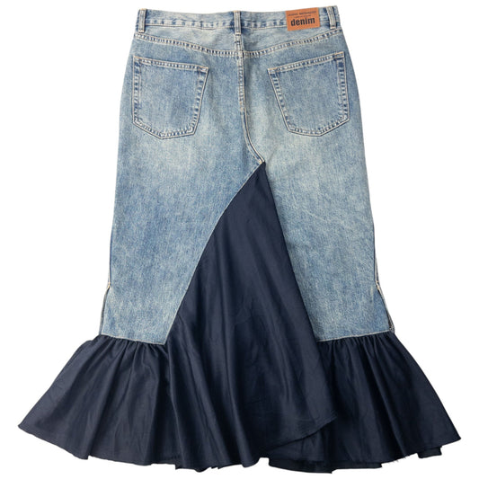 2015 Junya Watanabe X Comme Des Garçons Denim Midi Skirt Womens Size L | Large, Multicoloured