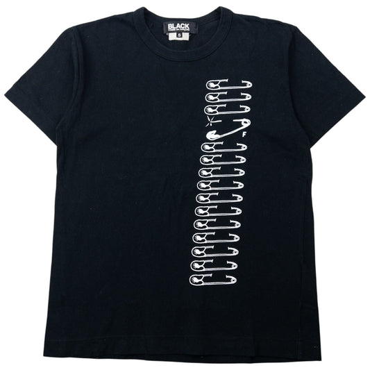 Comme Des Garçons BLACK Safety Pin Graphic T Shirt Womens Size S | Small, Black