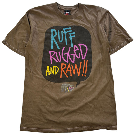 Vintage Stussy Ruff Rugged and Raw Graphic T Shirt Size M