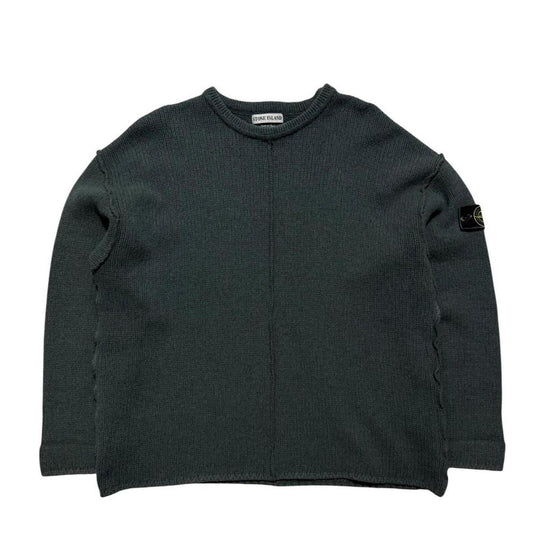 Stone Island A/W 1995 Heavy Wool Knit Pullover | XXL, Dark Grey