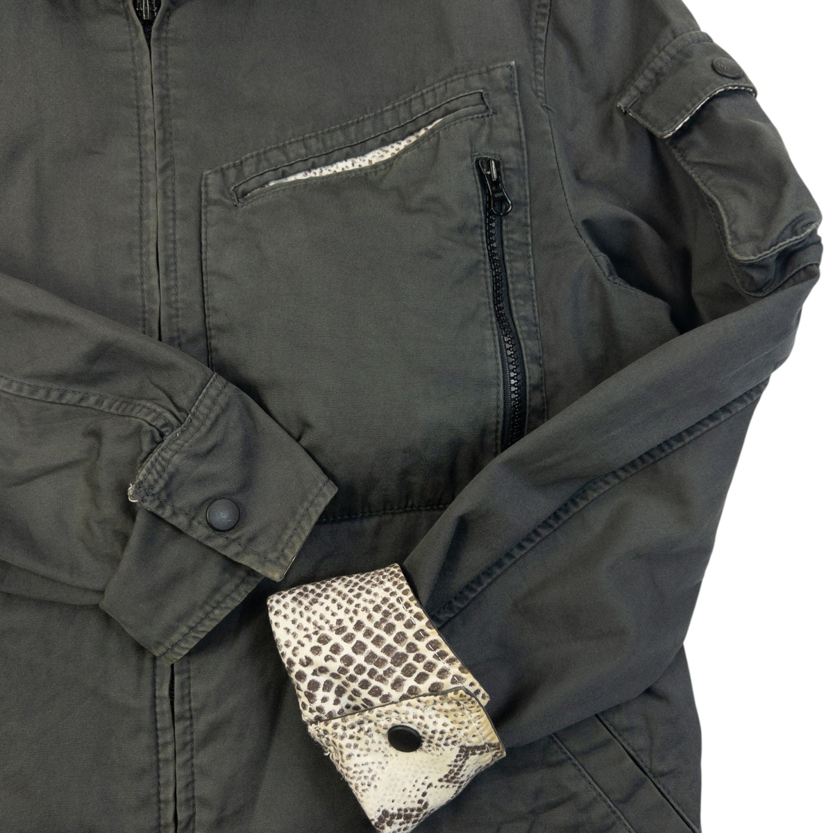 Vintage 2000s PPFM Snakeskin Pattern Lined Jacket Size S | Small, Grey