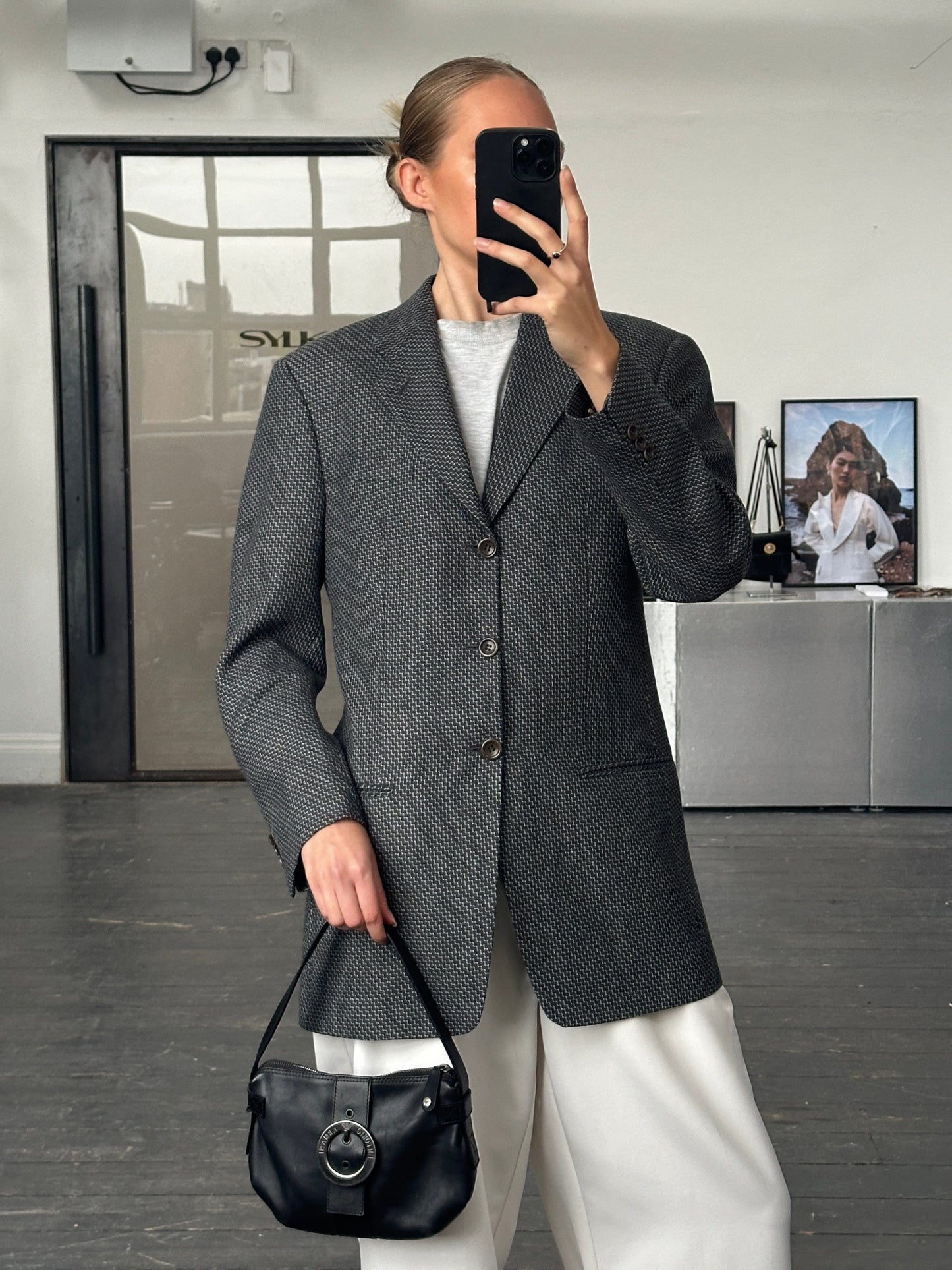 Armani Collezioni 1990s Pure Wool Woven Blazer - 38R/M