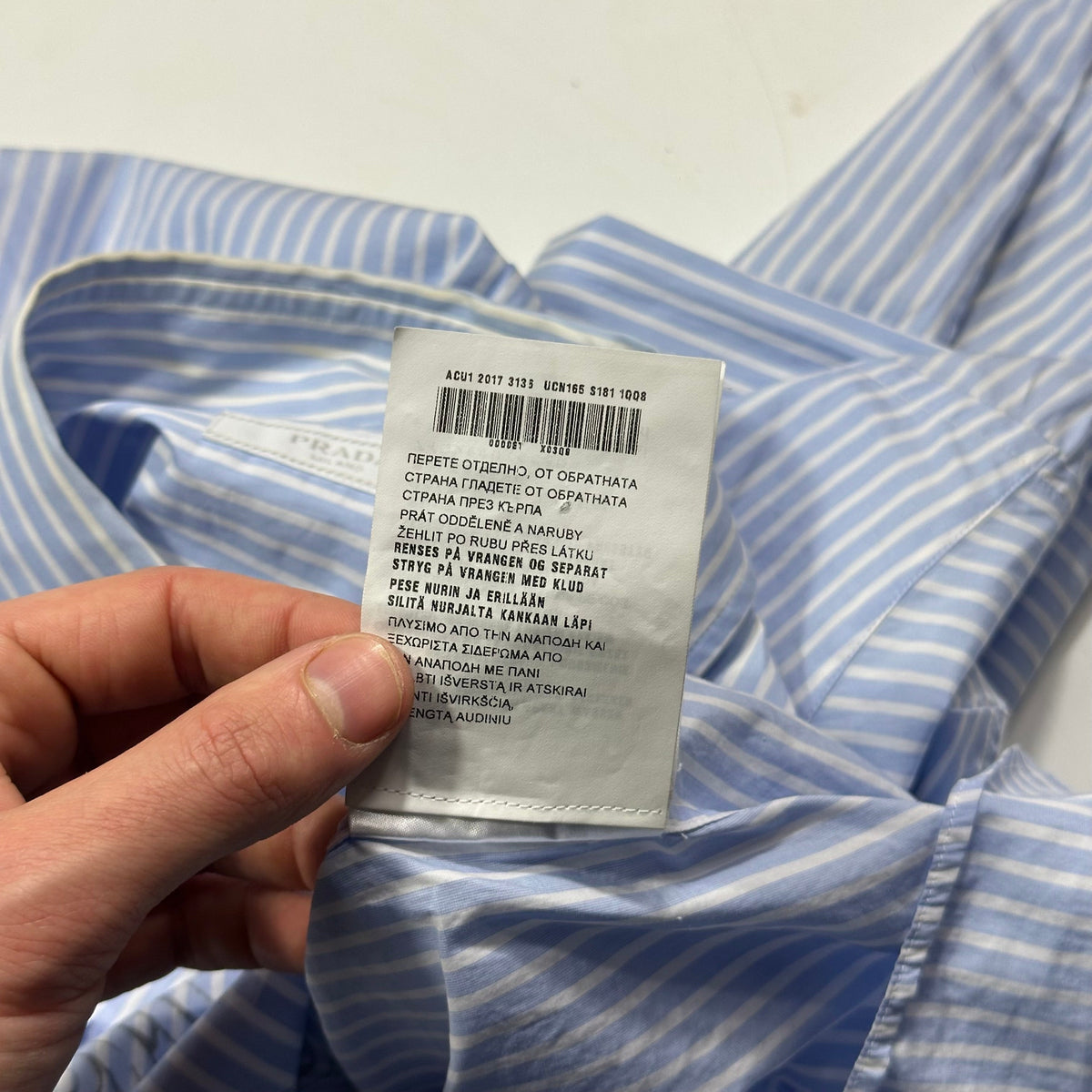Prada SS18 James Jean Comic Print Striped Shirt - S/M | Small, Blue