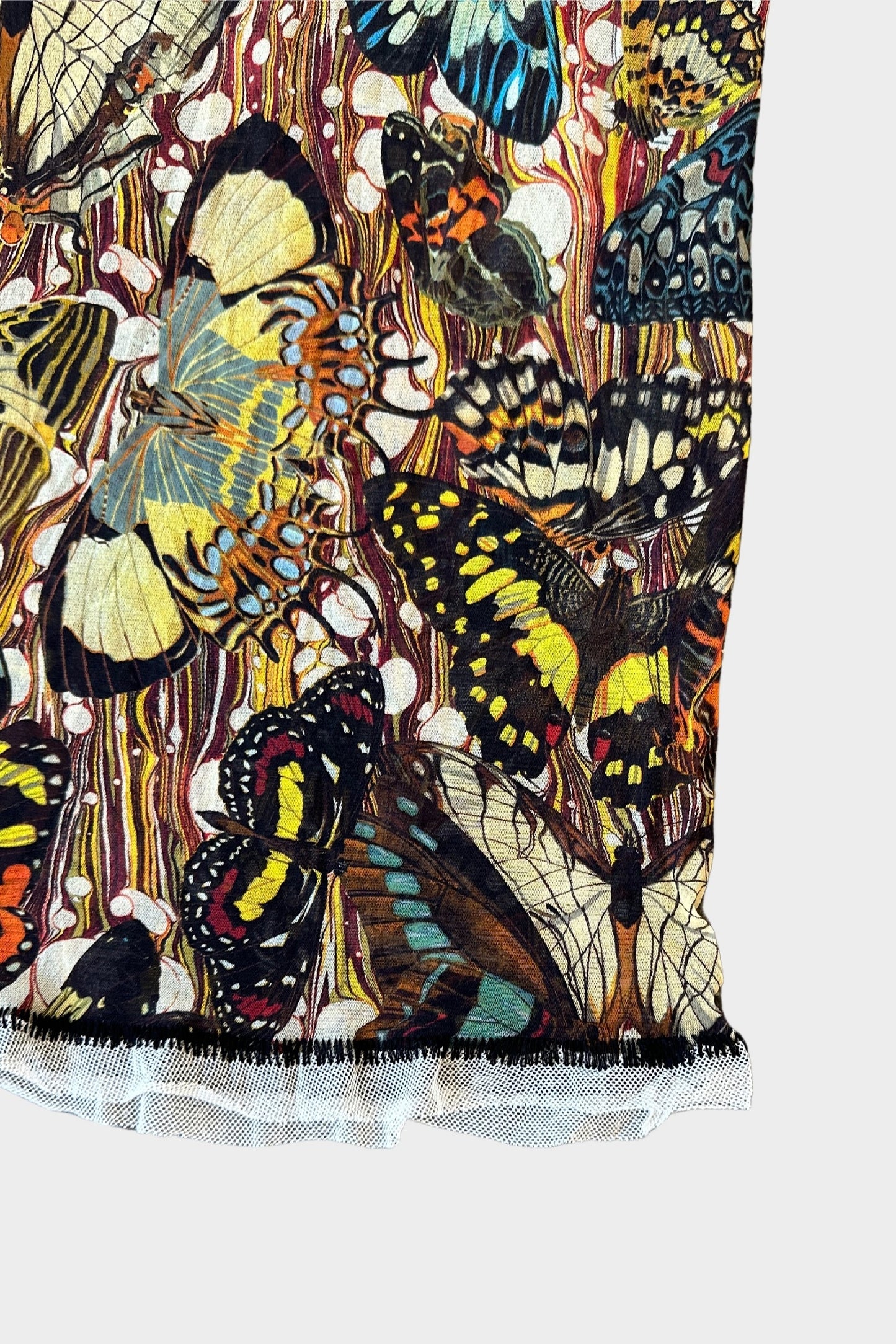 Jean Paul Gaultier Butterfly Maxi Printed Mesh Dress