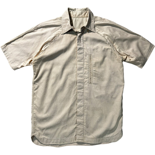 Maharishi 1998 Raw Hem Short Sleeve Shirt S | Small, Cream