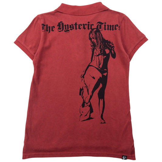 Vintage Hysteric Glamour The Hysteric Times Graphic Polo Shirt Womens Size M