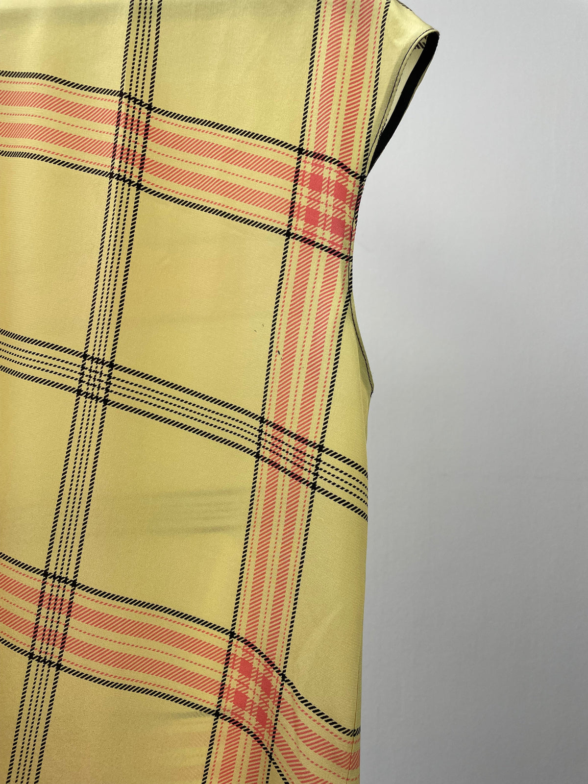 Prada Silk Tartan Sleeveless Top | Medium, Red