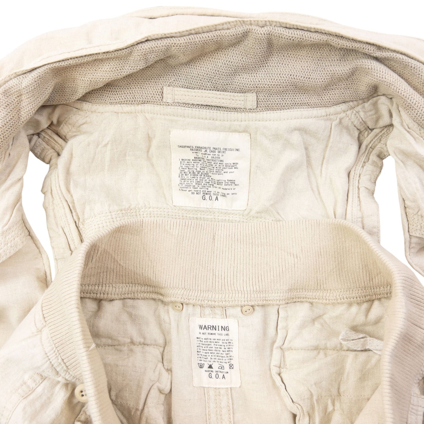 Vintage 2000s GOA Convertible Zip Gilet & Skirt Linen Set Womens Size S | Small, Cream