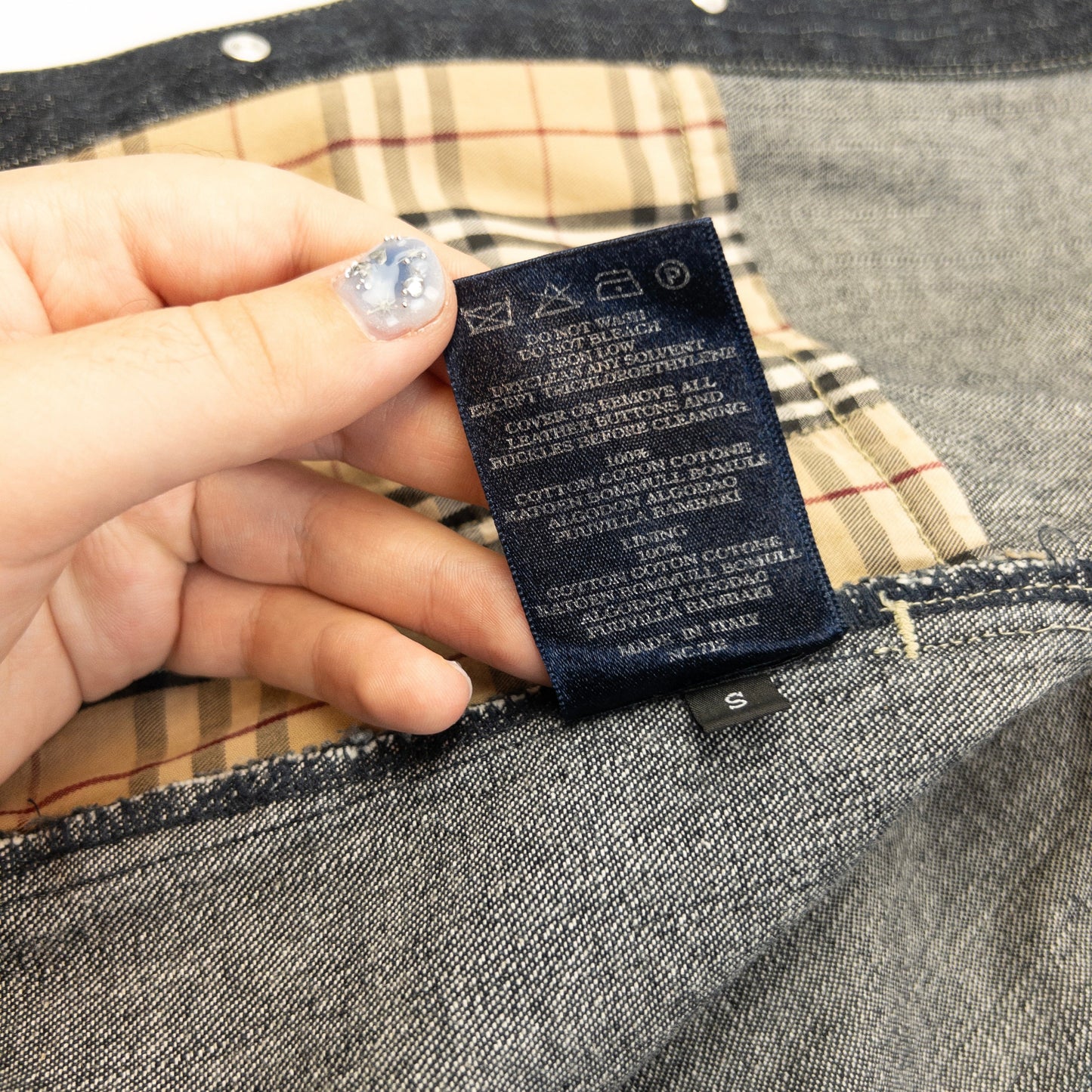 Vintage 2000s Burberry Button Up Denim Jacket Womens Size S | Small, Blue