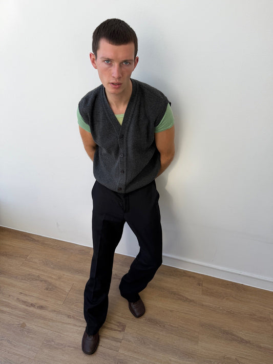 Comme Des Garçons Homme Deux AW21 Knit Vest | Large, Charcoal Grey