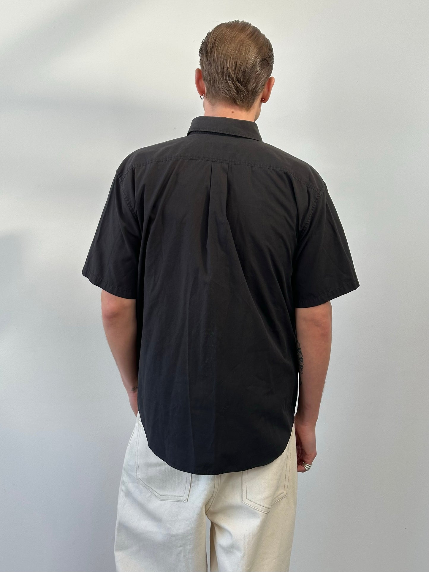Yves Saint Laurent Pour Homme 1990s Cotton Short Sleeve Shirt - M/L