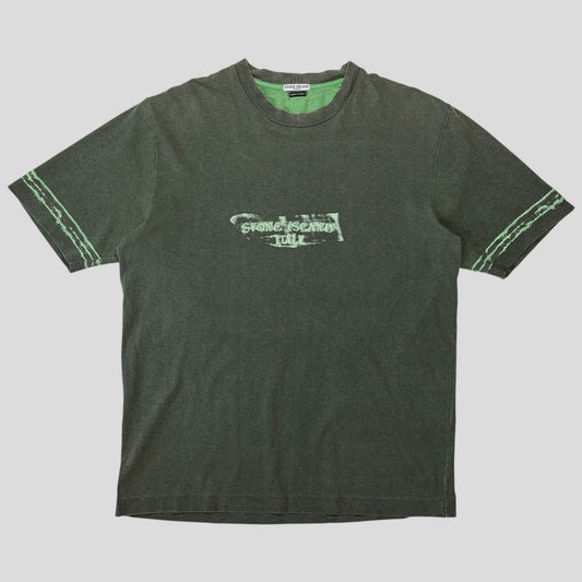 Stone Island SS03 Sublimation Acid Print Marina Logo T-shirt - XL (L) | Large, Green