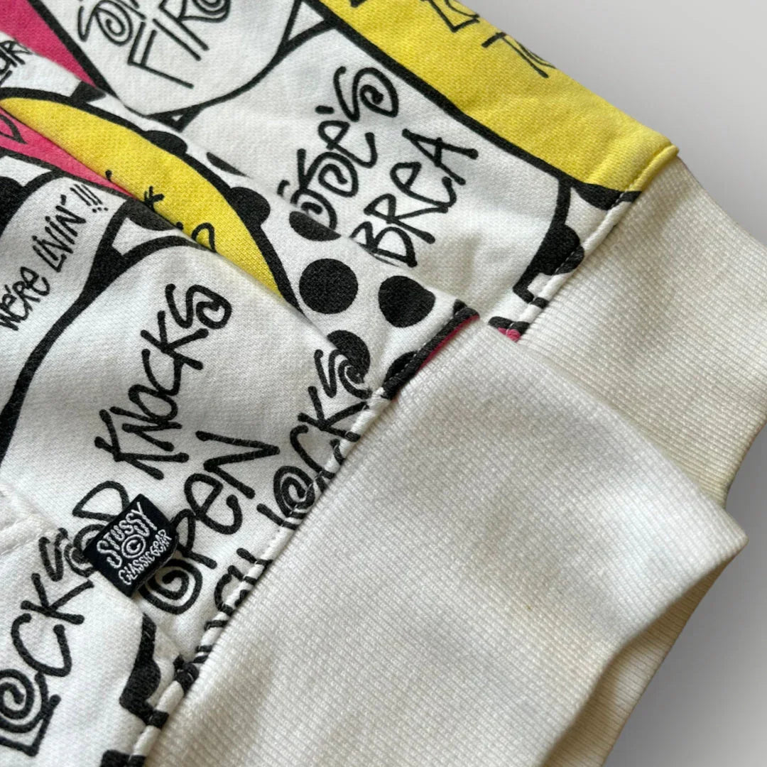 Stüssy Stand Firm Graffiti Zip Up Hoodie L