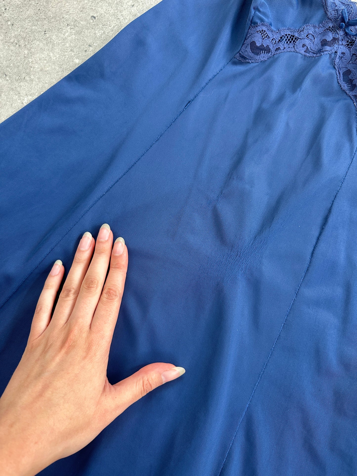 Vintage 1980s Lace Sheer Mini Slip Dress - S