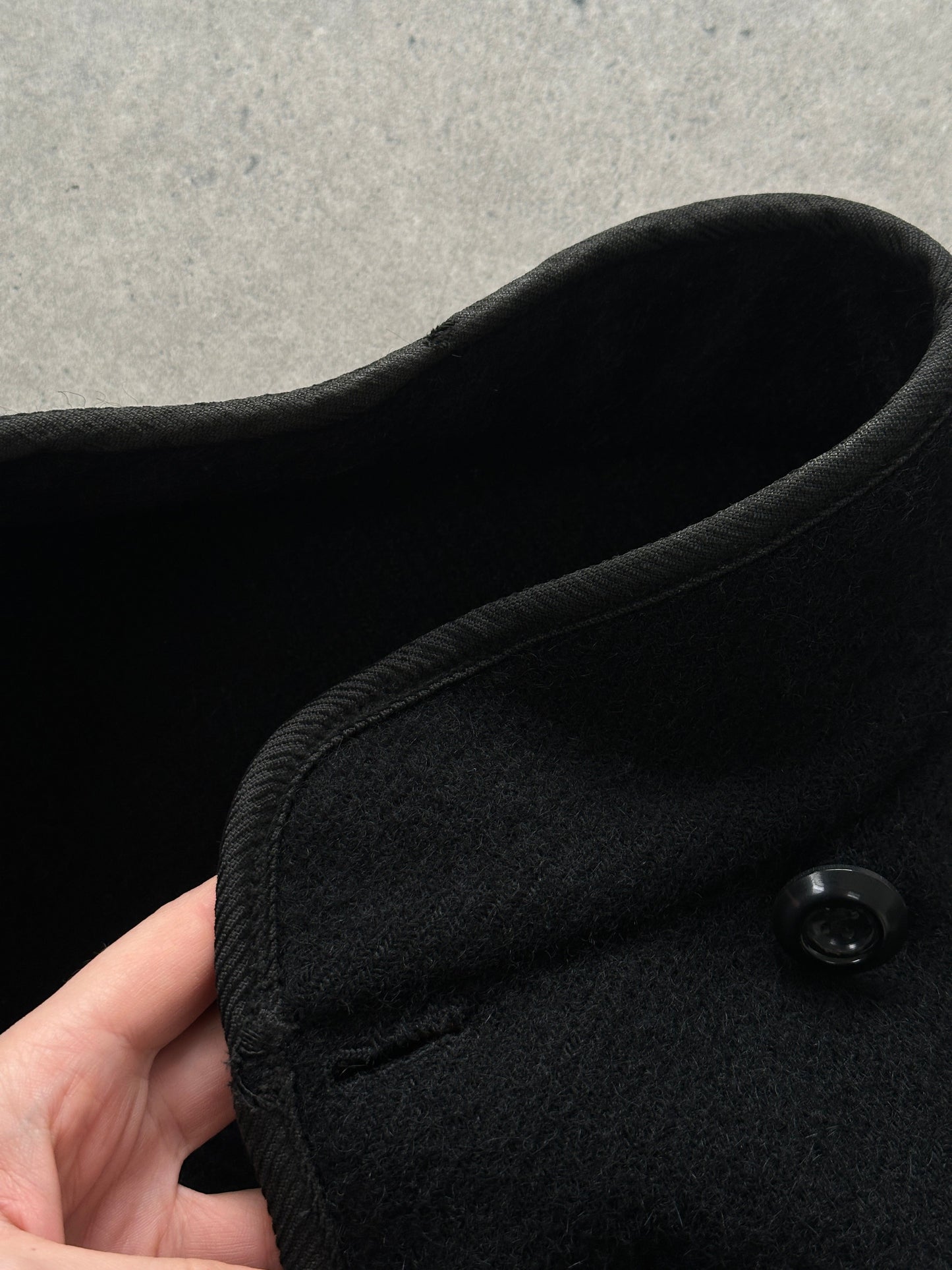 Vinatge 1990s High Neck Wool Cape Coat - L/XL