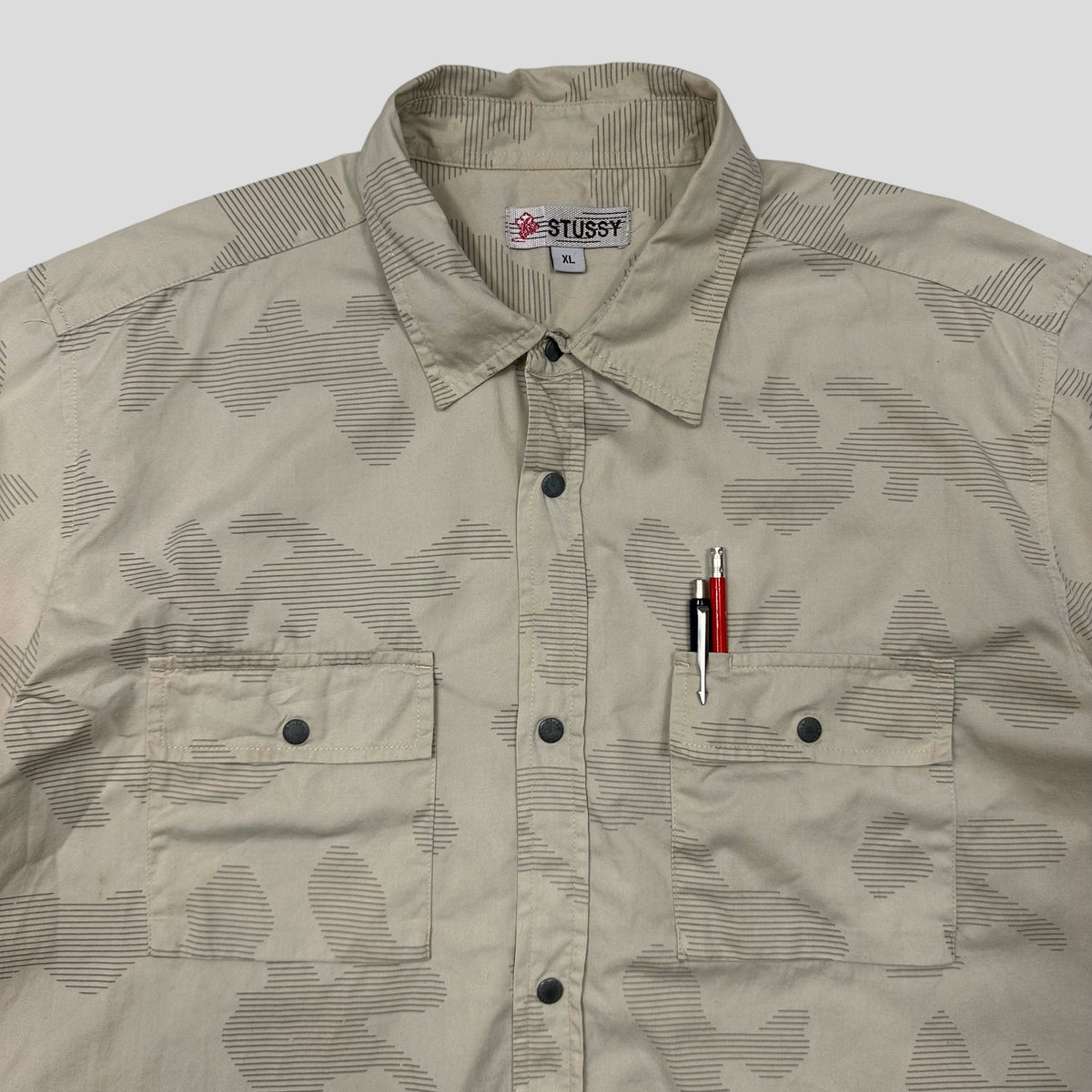 Stussy 90’s Shutter Camo Utility Shirt - L/XL | XL, Tan