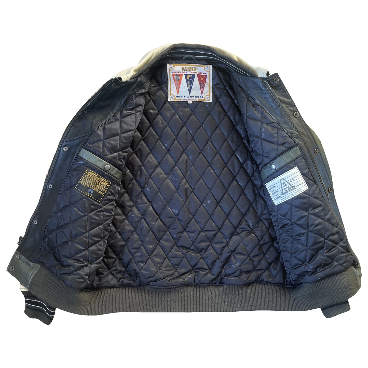 Avirex Wild Bears Leather Varsity Jacket - L | Large, Green