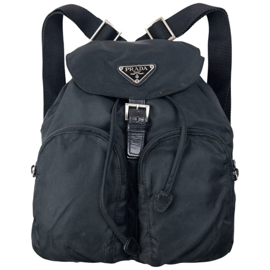 Vintage 2000s Prada Mini Bucket Backpack | O/S, Black