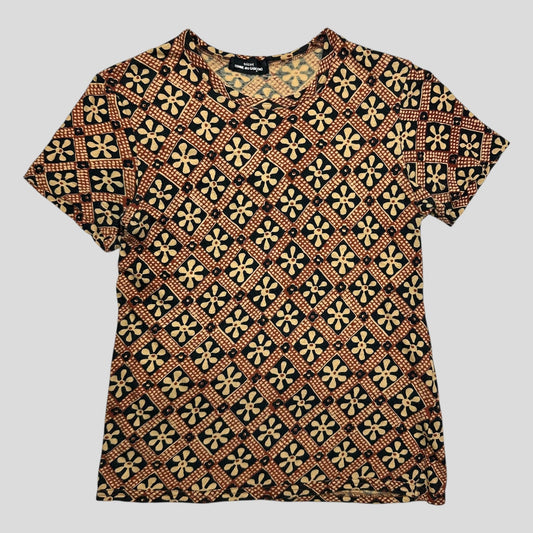 Comme Des Garçons Tricot 1997 Floral Print Babydoll T-shirt - S
