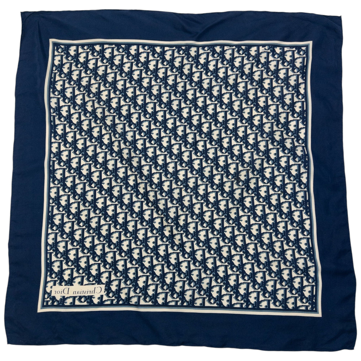 Vintage 2000s Dior Monogram Pixel Silk Scarf | O/S, Cream