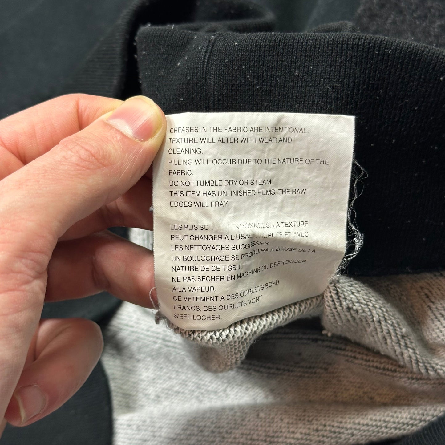 Comme Des Garçons Homme 2007 Asymmetrical Wool Panelled Sweatshirt - M/L