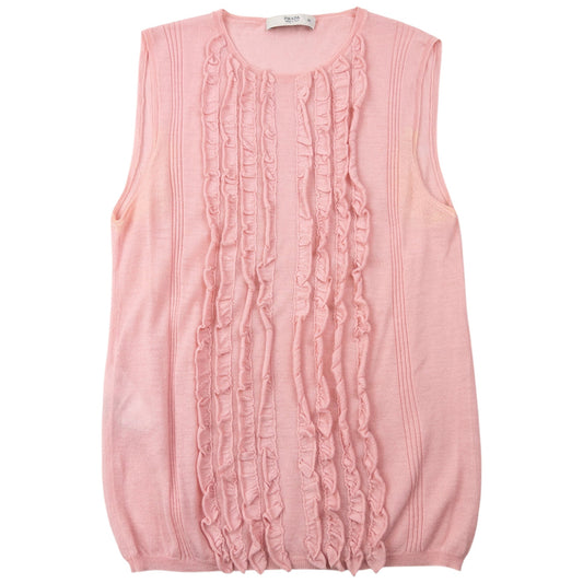 Vintage 2000s Prada Lightweight Ruffle Knit Top Womens Size M