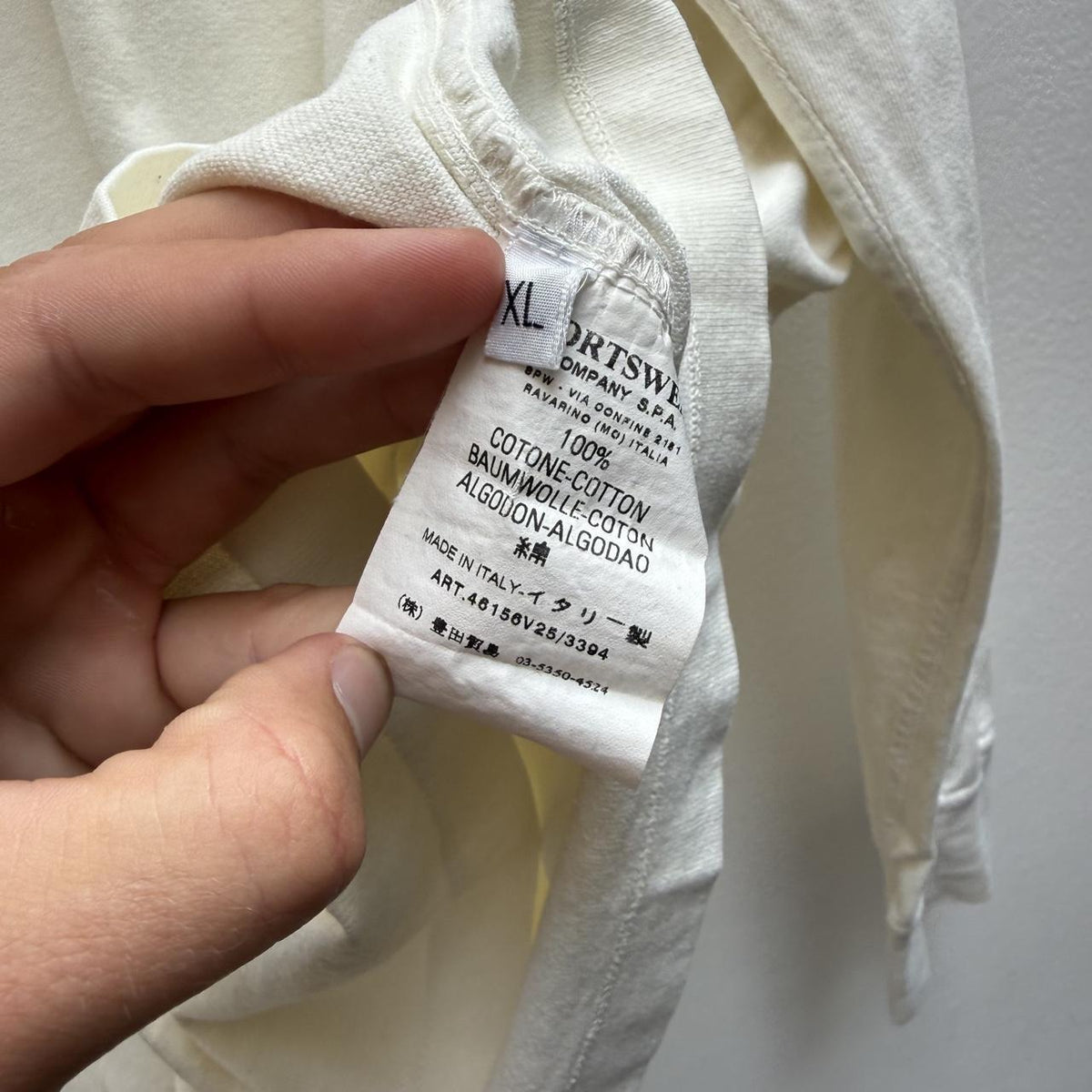 00’s Stone Island Longsleeve T-shirt (XL) | Extra Large, Cream