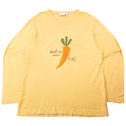 Vintage 2000s Hai Sporting Gear By Issey Miyake Embroidered Long Sleeve T Shirt Size M | Medium, Yellow