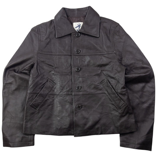 Vintage 90s Hai Sporting Gear By Issey Miyake Leather Jacket Womens Size M | Medium, Brown