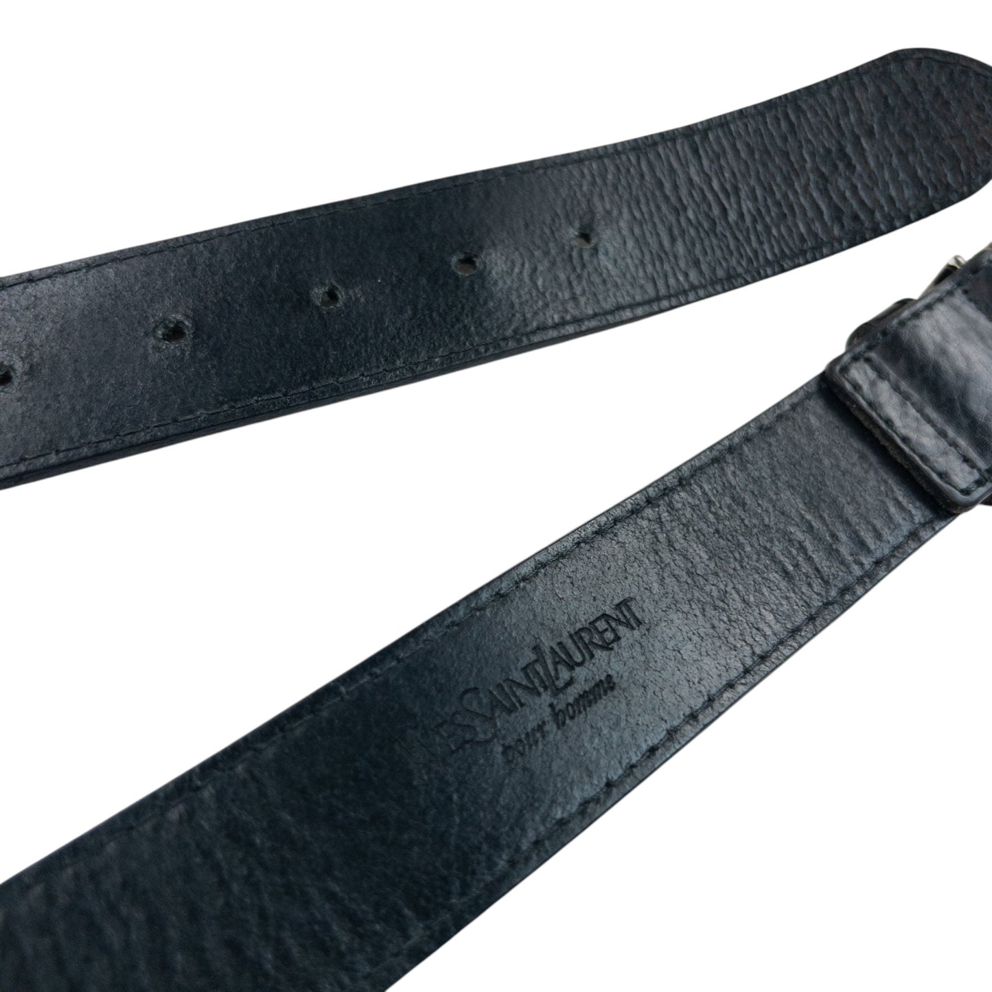 Vintage 2000s YSL Yves Saint Laurent Leather Belt Size M | O/S, Black
